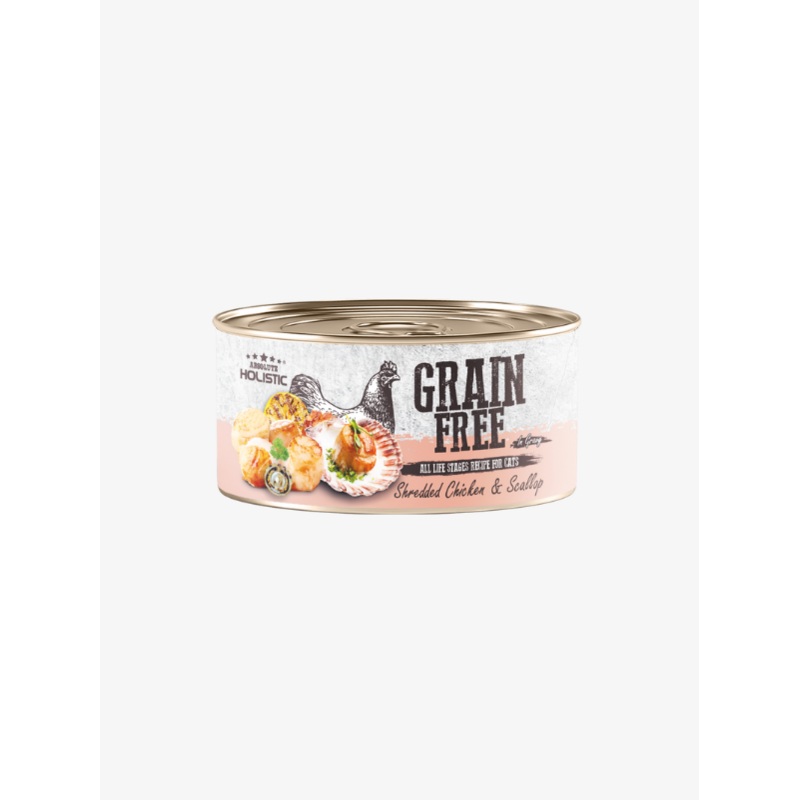 Absolute Holistic Grain Free Wet Cat Food (Shredded Chicken & Scallop) 80g x 24 cans