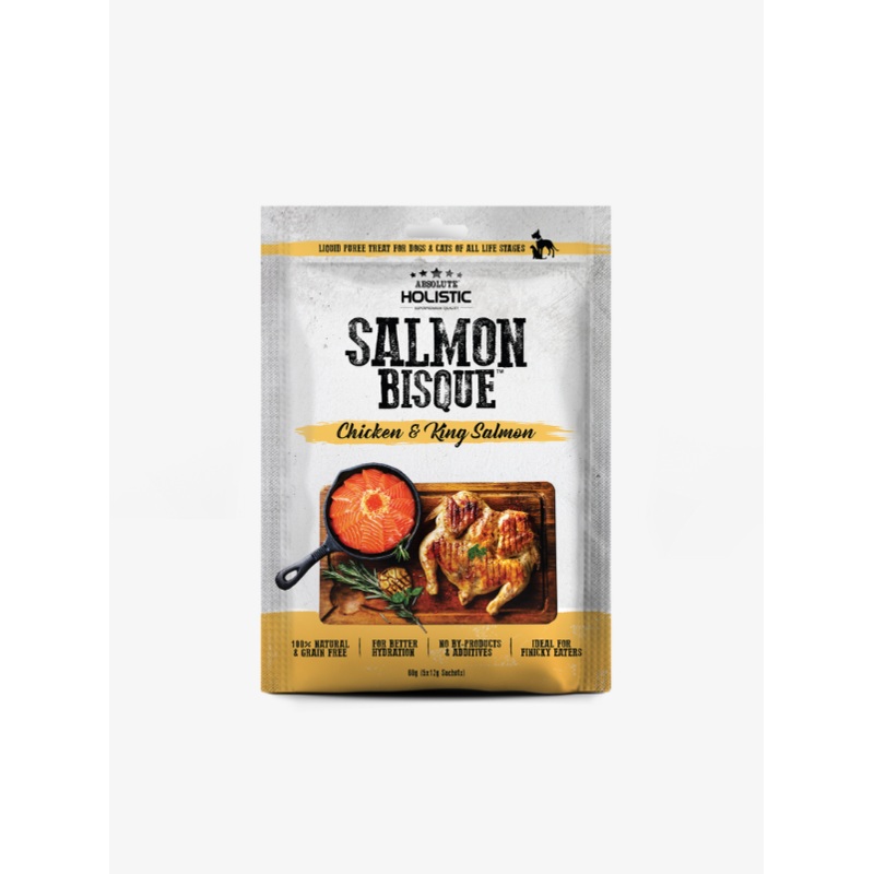 Absolute Holistic Salmon Bisque (Chicken & Salmon) Dog and Cat Treats 5 x 12g