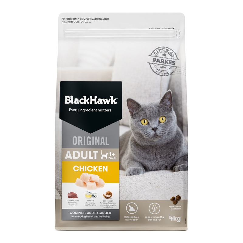 Black Hawk Chicken Cat Dry Food 4kg ^._.^