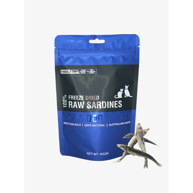 Freeze Dry Australia Freeze Dried Raw Sardines 80g, Dog & Cat Treats