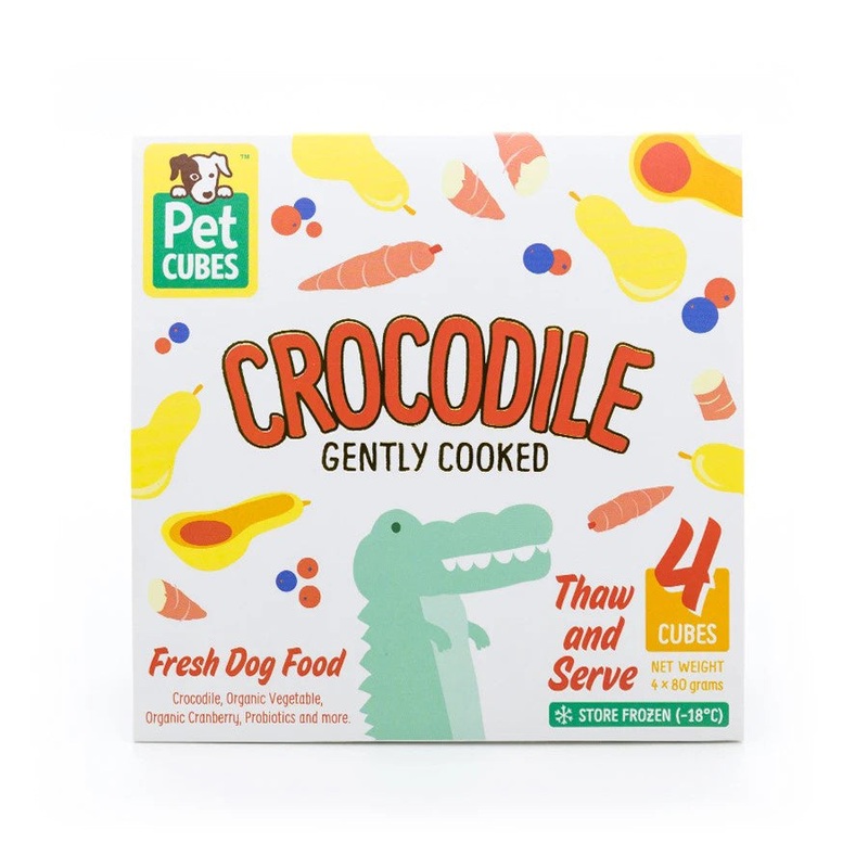 *FROZEN* PetCubes Dog Frozen Gently Cooked Premium Crocodile 320g