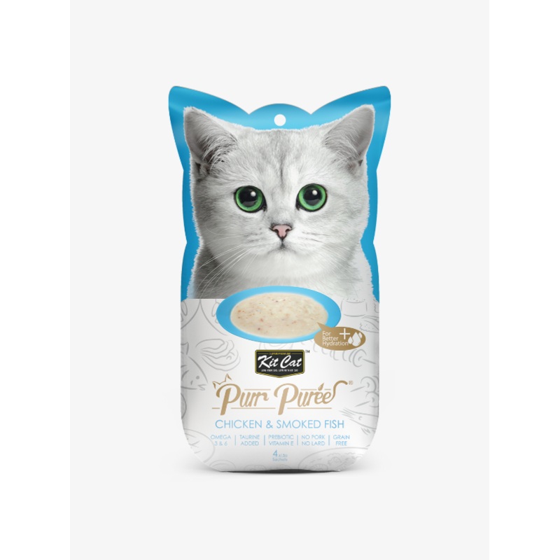 Kit Cat Purr Puree Chicken & Smoked Fish 4 x 15g