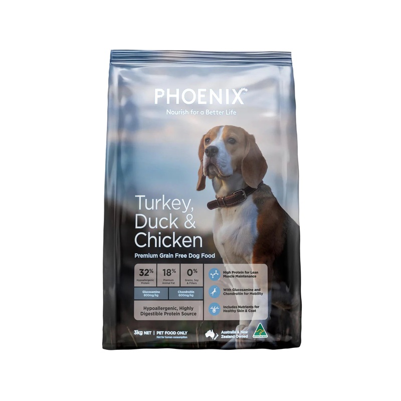 Phoenix Grain Free Turkey, Duck & Chicken – Adult