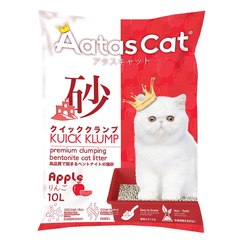 Aatas Cat Premium Clumping Bentonite Cat Litter – Kuick Klump Apple 10L