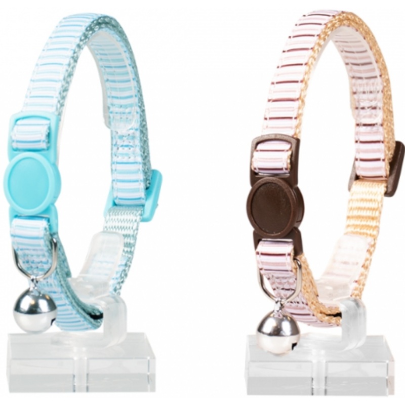 CAT COLLAR BEACH NYLON|BLUE|BEIGE
