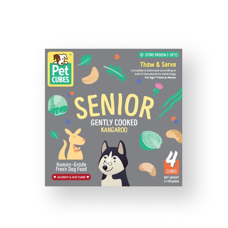 *FROZEN* PetCubes Dog Senior Frozen Gently Cooked Kangaroo 320g