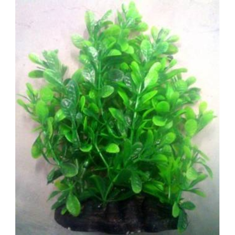PLASTIC PLANT GREEN ROUND LEAF