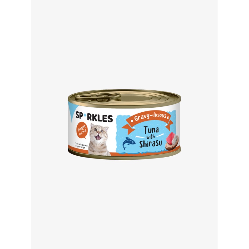 Sparkles Gravy-licious Tuna with Shirasu Canned Wet Cat Food 80g