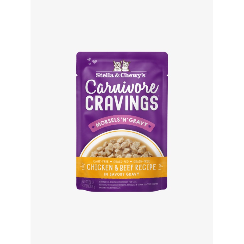 Stella & Chewys Carnivore Cravings Morsels N Gravy Pouch Chicken & Beef Cat 2.8oz
