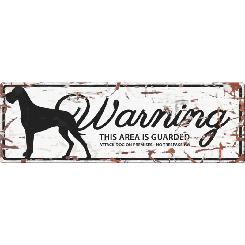 WARNING SIGN GREAT DANE WHITE