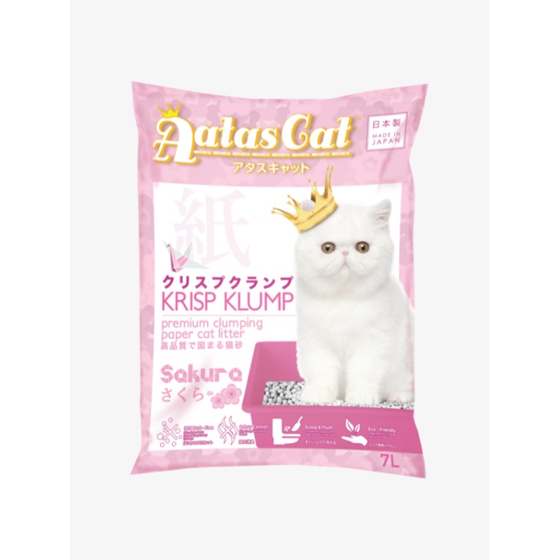 Aatas Cat Krisp Klump Clumping Paper Cat Litter Sakura 7L