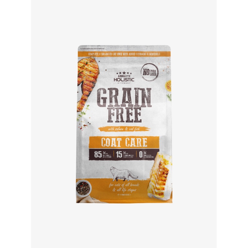 Absolute Holistic Grain Free Dry Cat Food  Coat Care 3lbs