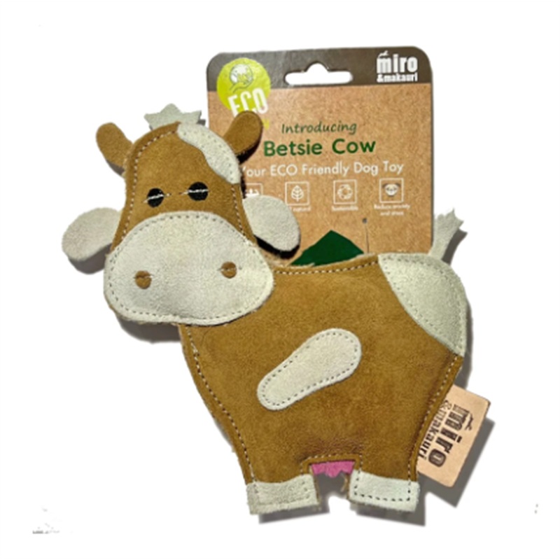 Betsie Cow Leather Dog Toy 24x15cm