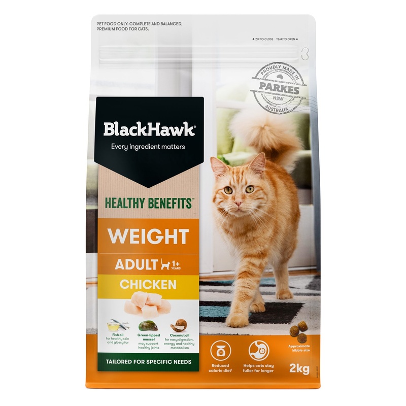 Black Hawk Healthy Benefits Weight Management Chicken Cat Dry Food 2kg ^._.^