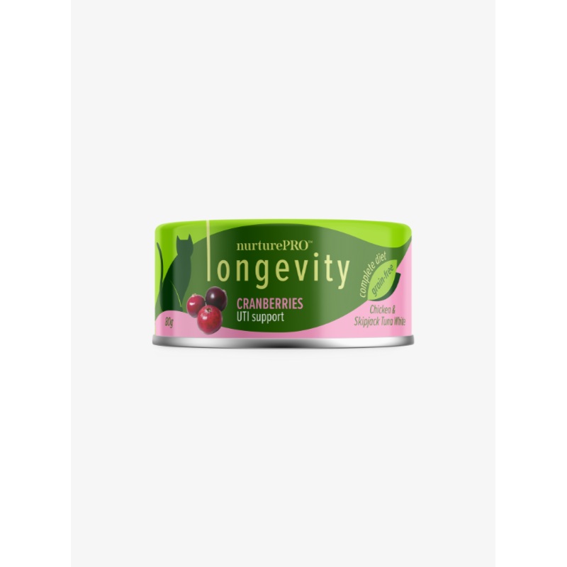 NurturePRO Longevity Chicken & Skipjack Tuna Wet Cat Food (80g x 24) (Cranberries)