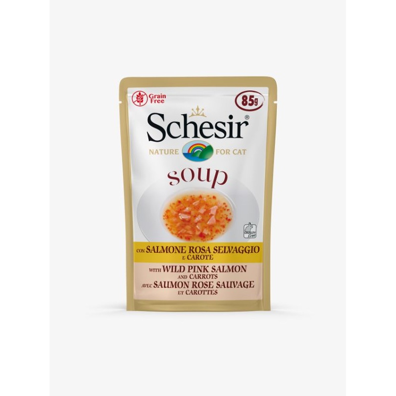 Schesir Wild Pink Salmon & Carrots Soup For Cats 85g