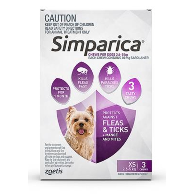 Simparica Flea and Tick Chew 2.6-5kg