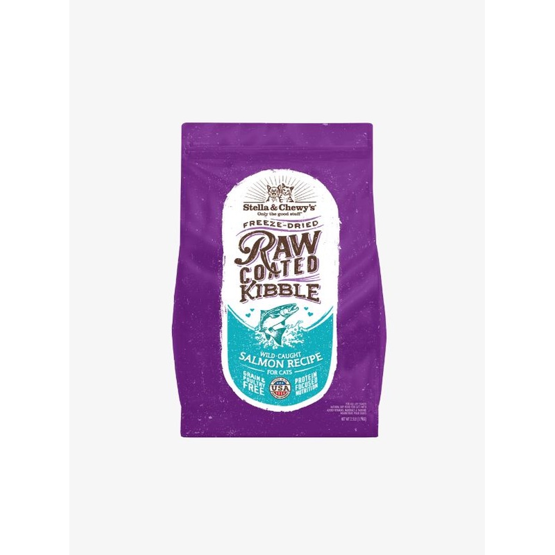 Stella & Chewys Cat Raw Coated Kibbles Grain-Free Wild-Caught Salmon Recipe (2 Sizes)