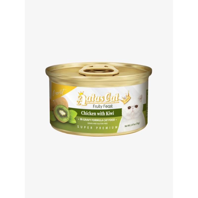 Aatas Cat Finest Fruity Feast Cat Wet Canned Food Chicken with Kiwi in Gravy 70g