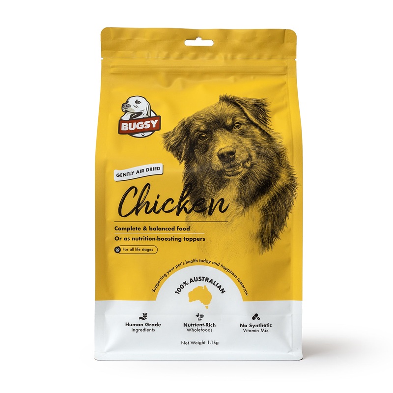 Bugsy Chicken Air Dried Raw Dog Food 1.1kg ^._.^