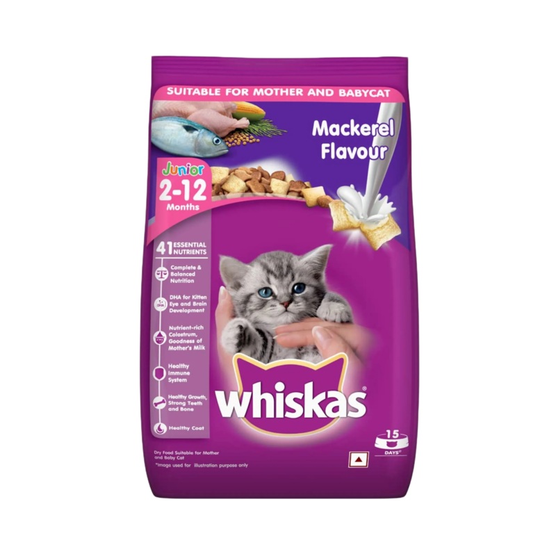 WHISKAS JUNIOR MACKEREL DRY FOOD (M)