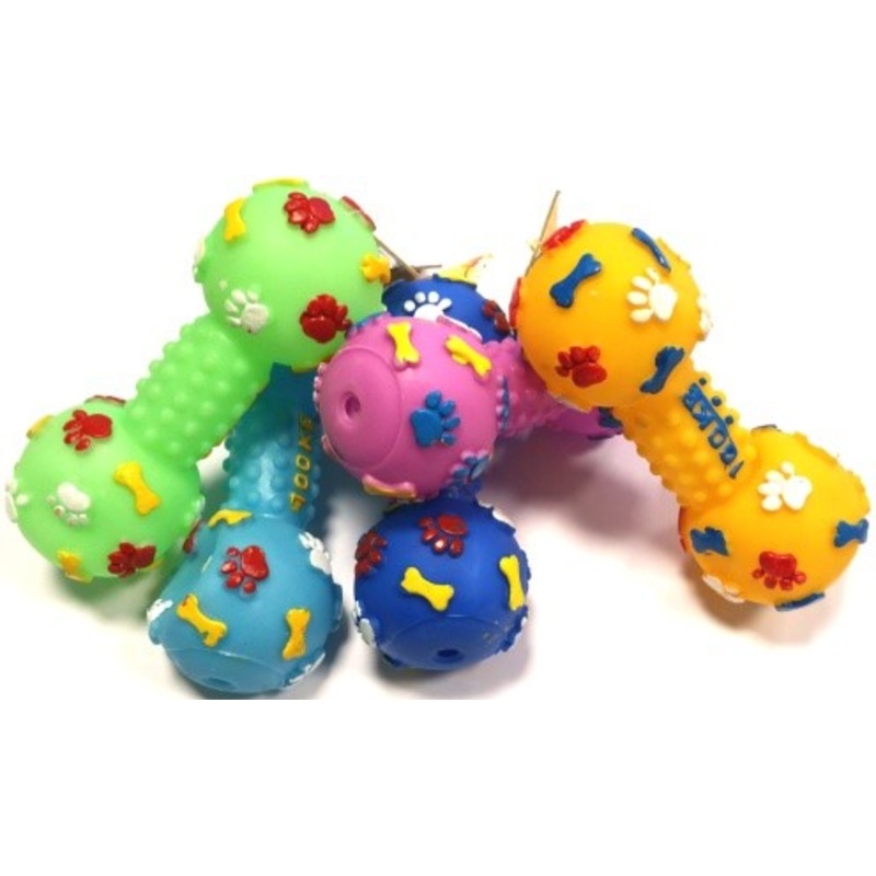 DOG TOY PLASTIC DUMBELL SM
