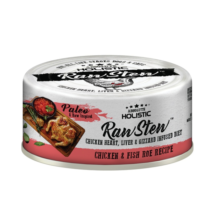 Absolute Holistic Dog & Cat Raw Stew Chicken Organs – Chicken & Fish Roe 80g
