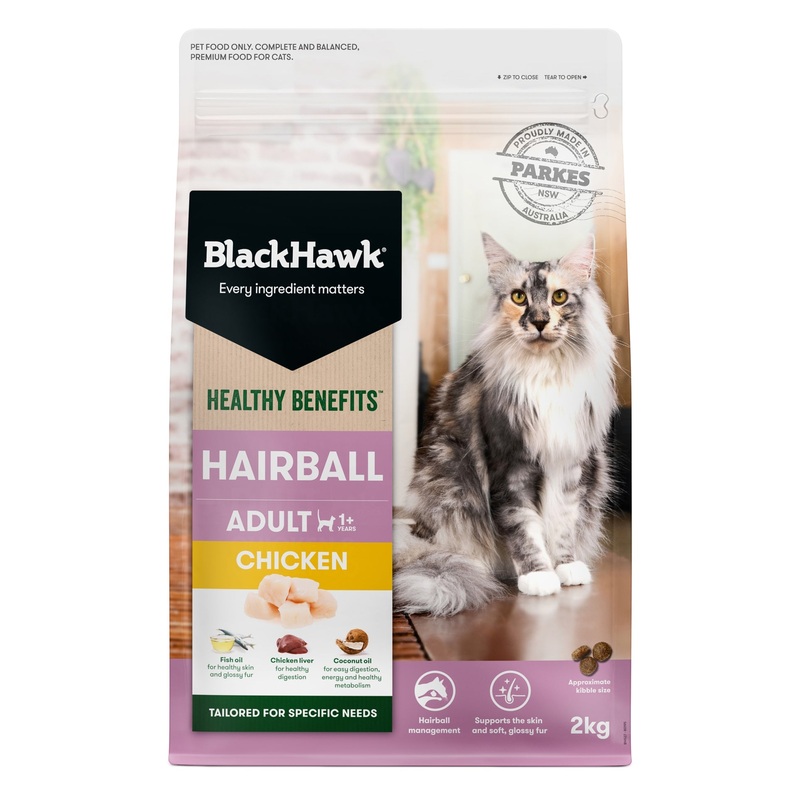 Black Hawk Healthy Benefits Hairball Chicken Cat Dry Food 2kg ^._.^