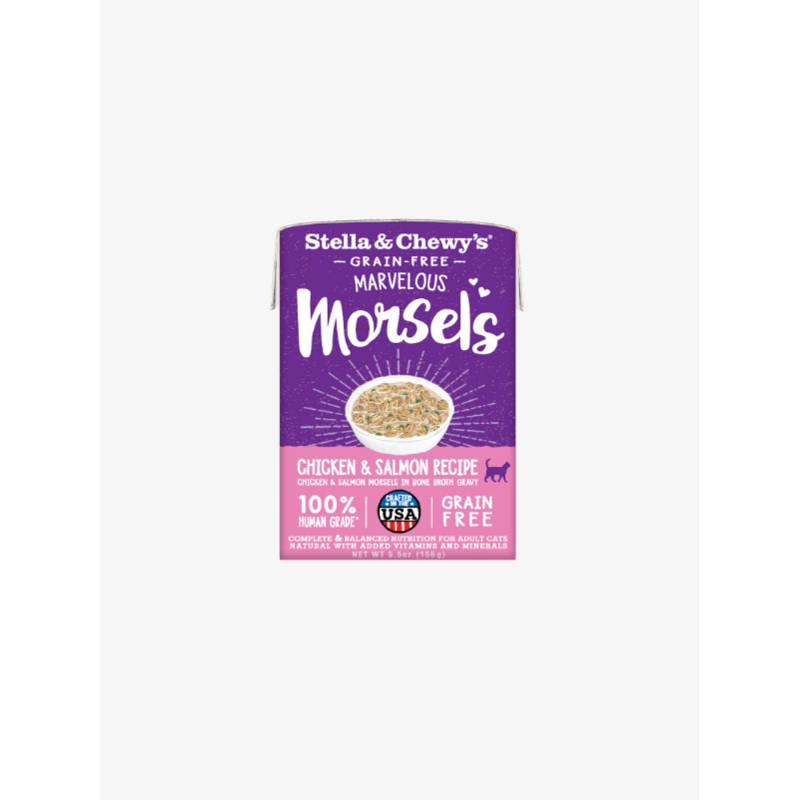 Stella & Chewys Grain Free Marvelous Morsels Chicken & Salmon Medley in Bone Broth Gravy 5.5oz