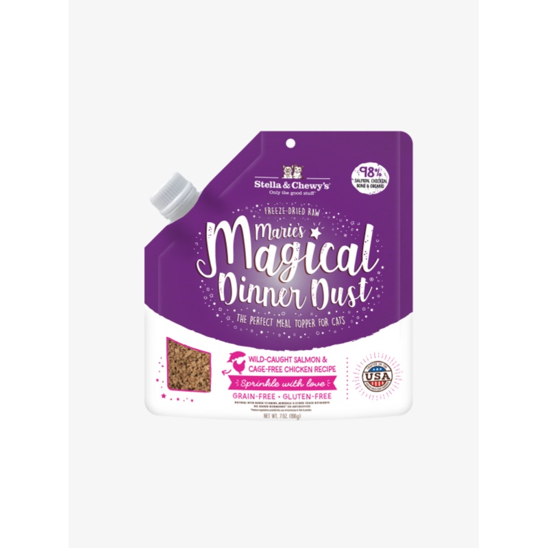Stella & Chewys Maries Magical Dust Meal Topper/Mixer  Wild Caught Salmon with Cage Free Chicken Recipe 7oz