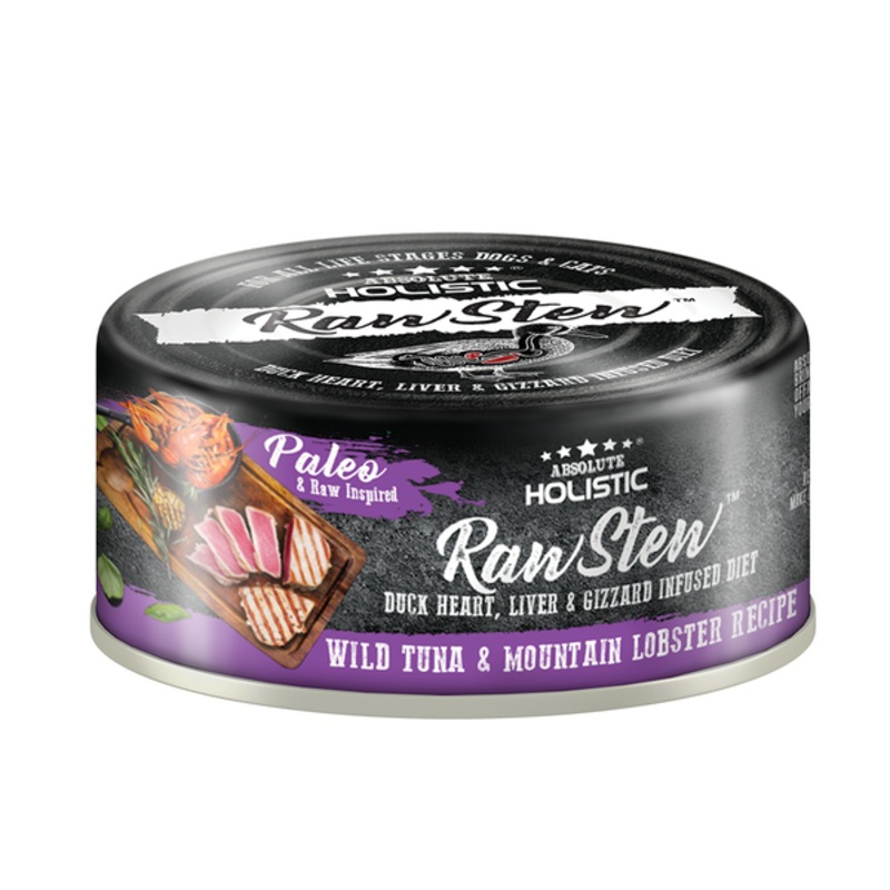 Absolute Holistic Dog & Cat Raw Stew Duck Organs – Wild Tuna & Mountain Lobster 80g