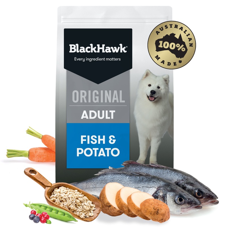 Black Hawk Original Fish and Potato Dry Dog Food 10kg ^._.^