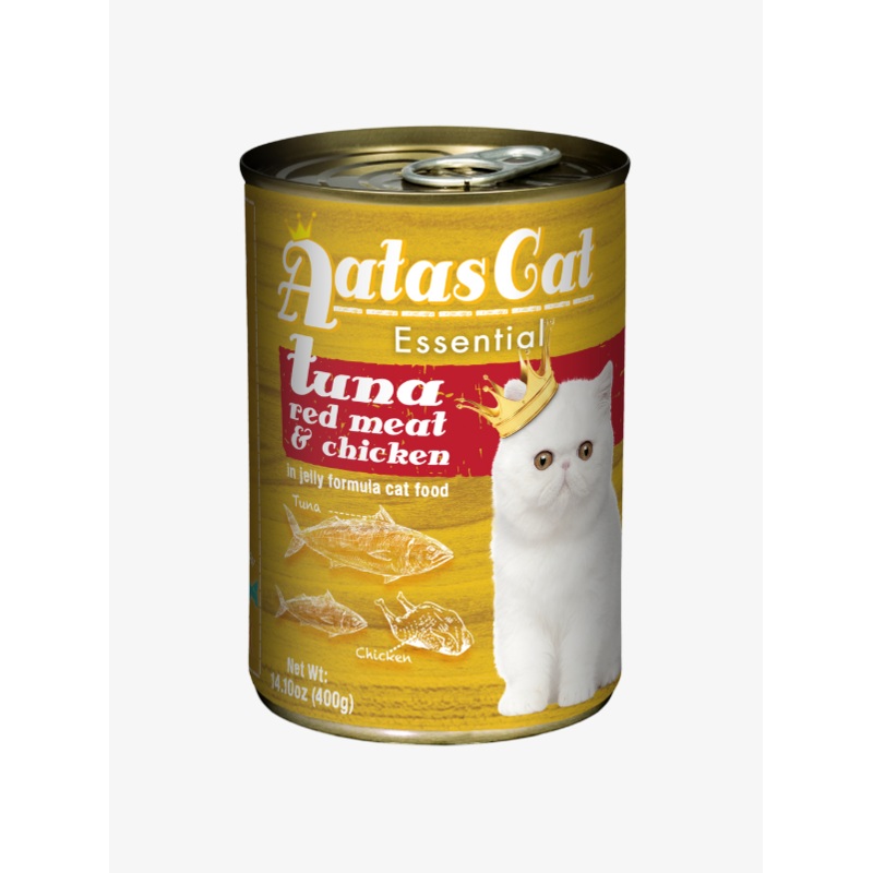 Aatas Cat Essential Grain-Free Cat Wet Canned Food Tuna Red Meat & Chicken in Jelly 400g