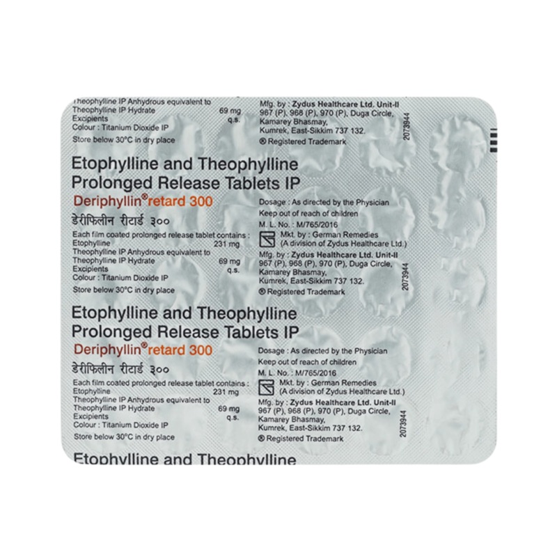 DERIPHYLLIN RETARD 300MG TABLET