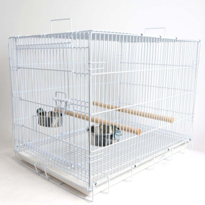 Liberta Large Folding Parrot Travel Cage White