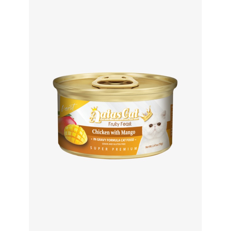 Aatas Cat Finest Fruity Feast Cat Wet Canned Food Chicken w Mango in Gravy 70g
