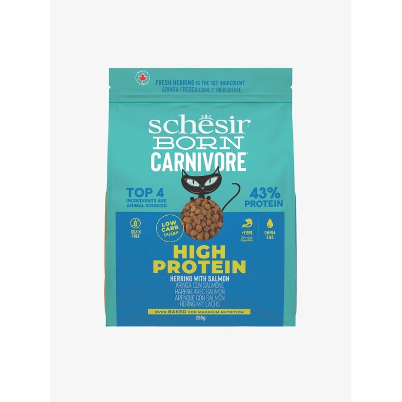 Schesir Born Carnivore Cat Baked Dry Recipe  Herring with Salmon 255g