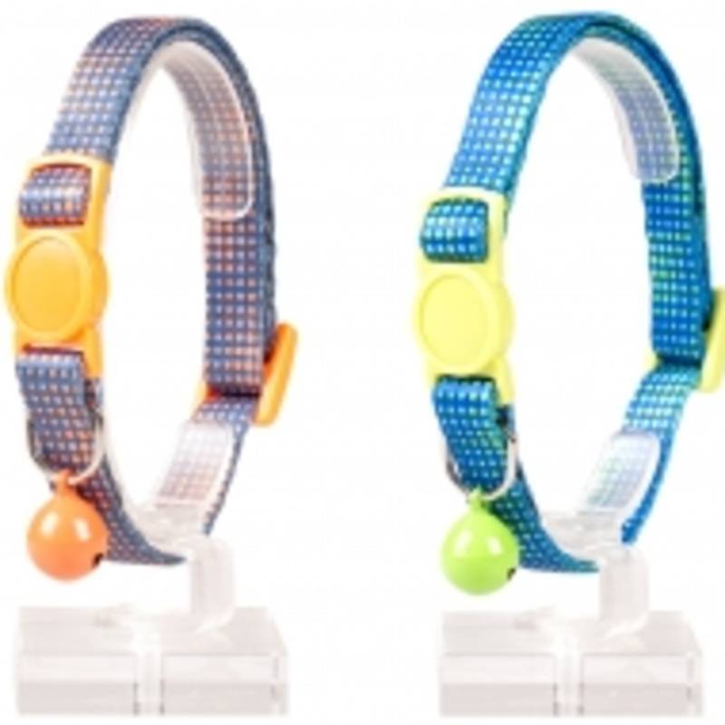 CAT COLLAR RETRO DOTS NYLON|PURPLE|BLUE