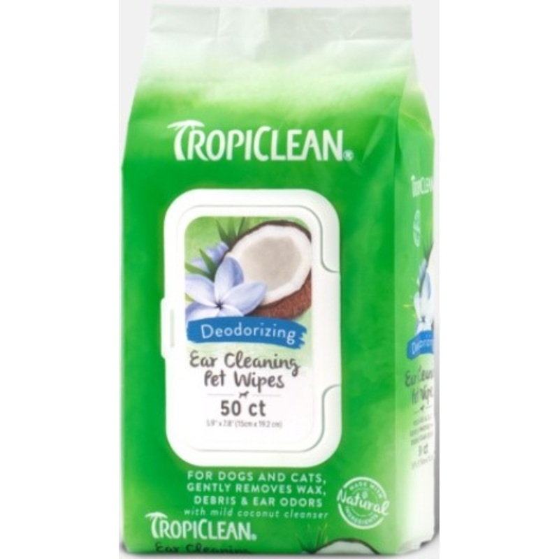 TROPICLEAN EAR CLEANING WIPES 50PCS