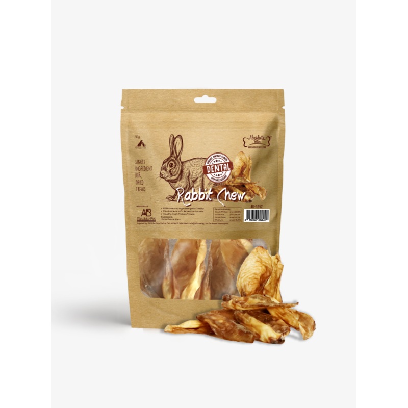 Absolute Bites Rabbit Chew Dog and Cat Treats 40g (Rabbit Ear)