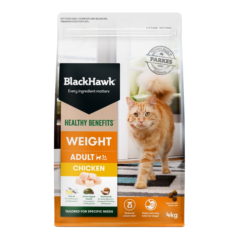 Black Hawk Healthy Benefits Weight Management Chicken Cat Dry Food 4kg ^._.^