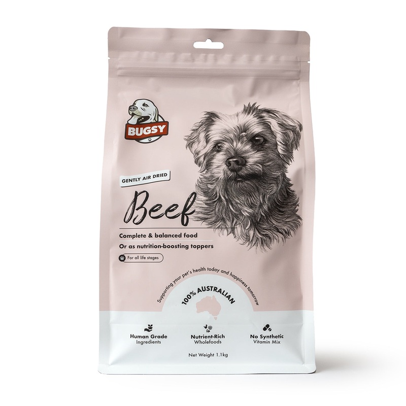Bugsy Beef Air Dried Raw Dog Food 1.1kg ^._.^