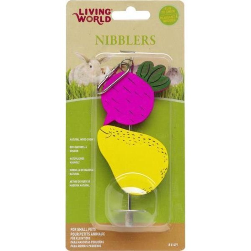 Living World Nibblers Beet and Pear Stick Small Animal Wooden Chew