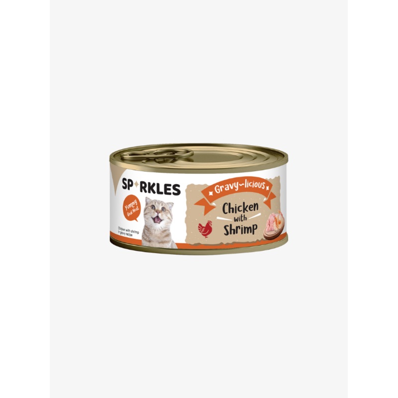 Sparkles Gravy-licious Chicken with Shrimp Canned Wet Cat Food 80g