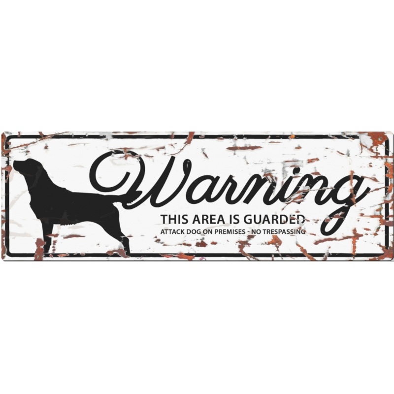 WARNING SIGN RETRIEVER WHITE