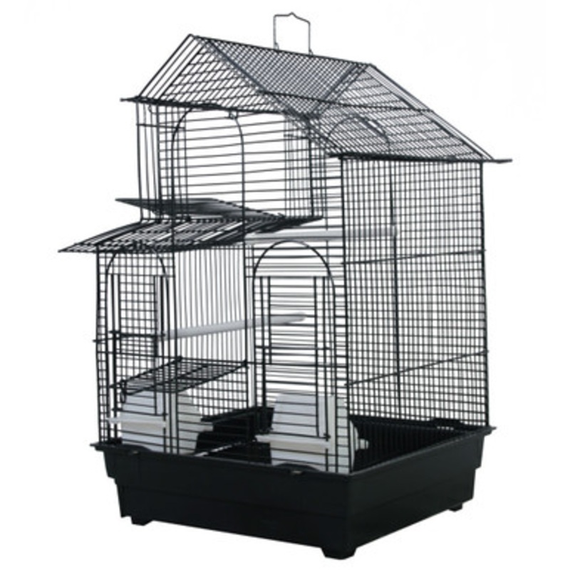 A&E Cages House Top Bird Cage – Black – 16 X 14