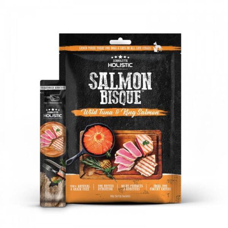 Absolute Holistic Dog & Cat Salmon Bisque – Tuna & King Salmon 60g (12g x 5)