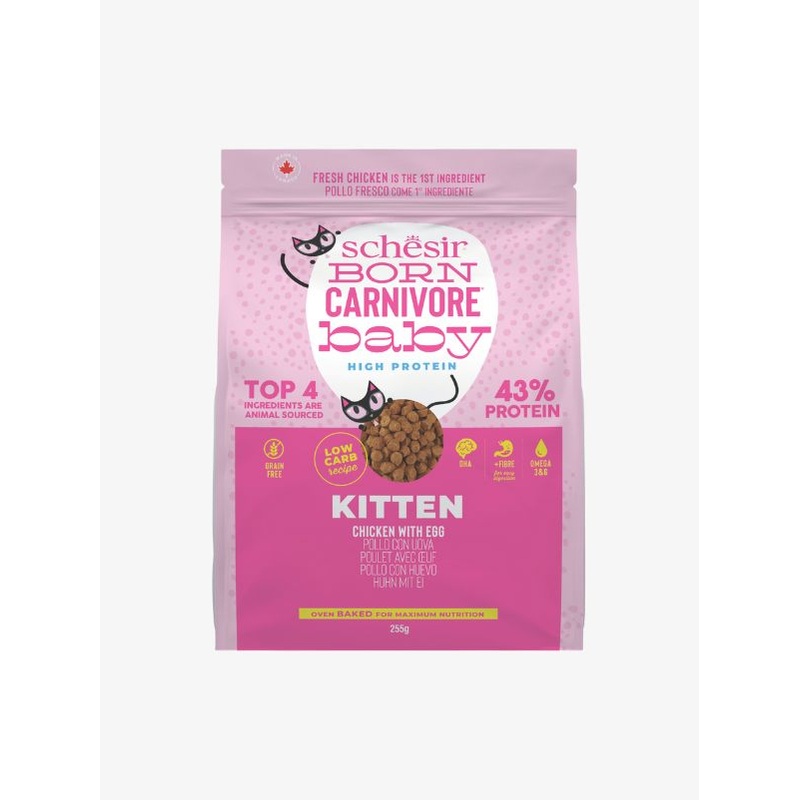 Schesir Born Carnivore Cat Baked Dry Recipe  Chicken with Egg Baby 255g