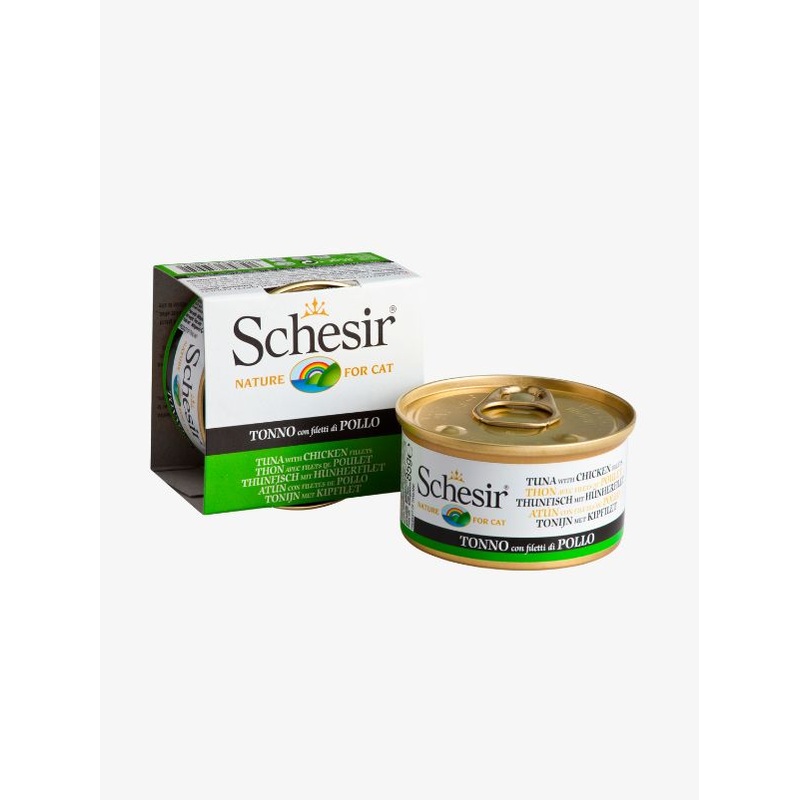 Schesir Tuna with Chicken Fillets  Jelly Cat Canned Food 85g