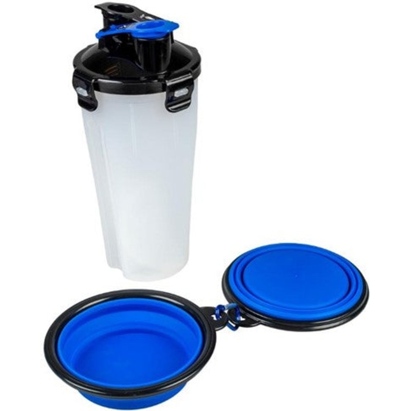 2-IN-1 TRAVEL DINNER SET BLUE/BLACK